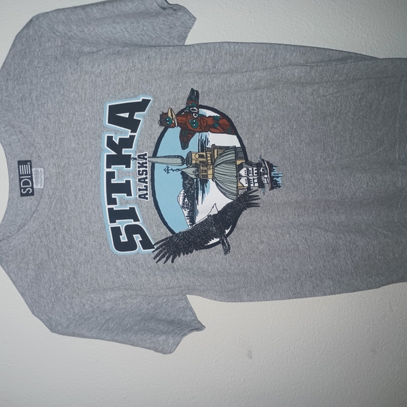 Gray Sitka Alaska Graphic T-Shirt Small - Picture 1 of 4